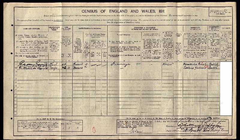 Reppington (Robert Henry) 1911 Census